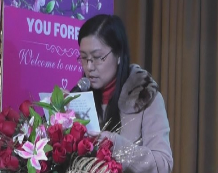 名誉副会长汪良群宗亲宣读新一届理事会任职名单