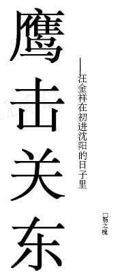 鹰击东关-------------汪金祥在初进沈阳的日子里