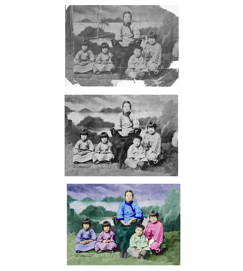 闲来无事，给楼主的旧照片修改添色。