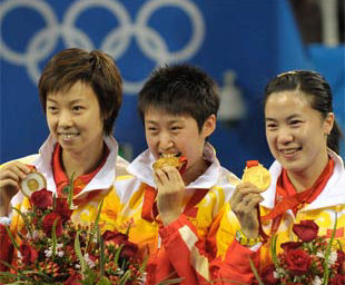 中国乒乓球女子团体33金