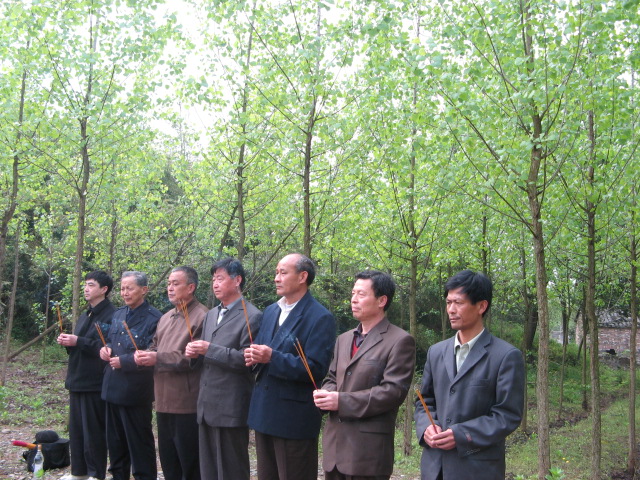 在越国公墓前祭拜