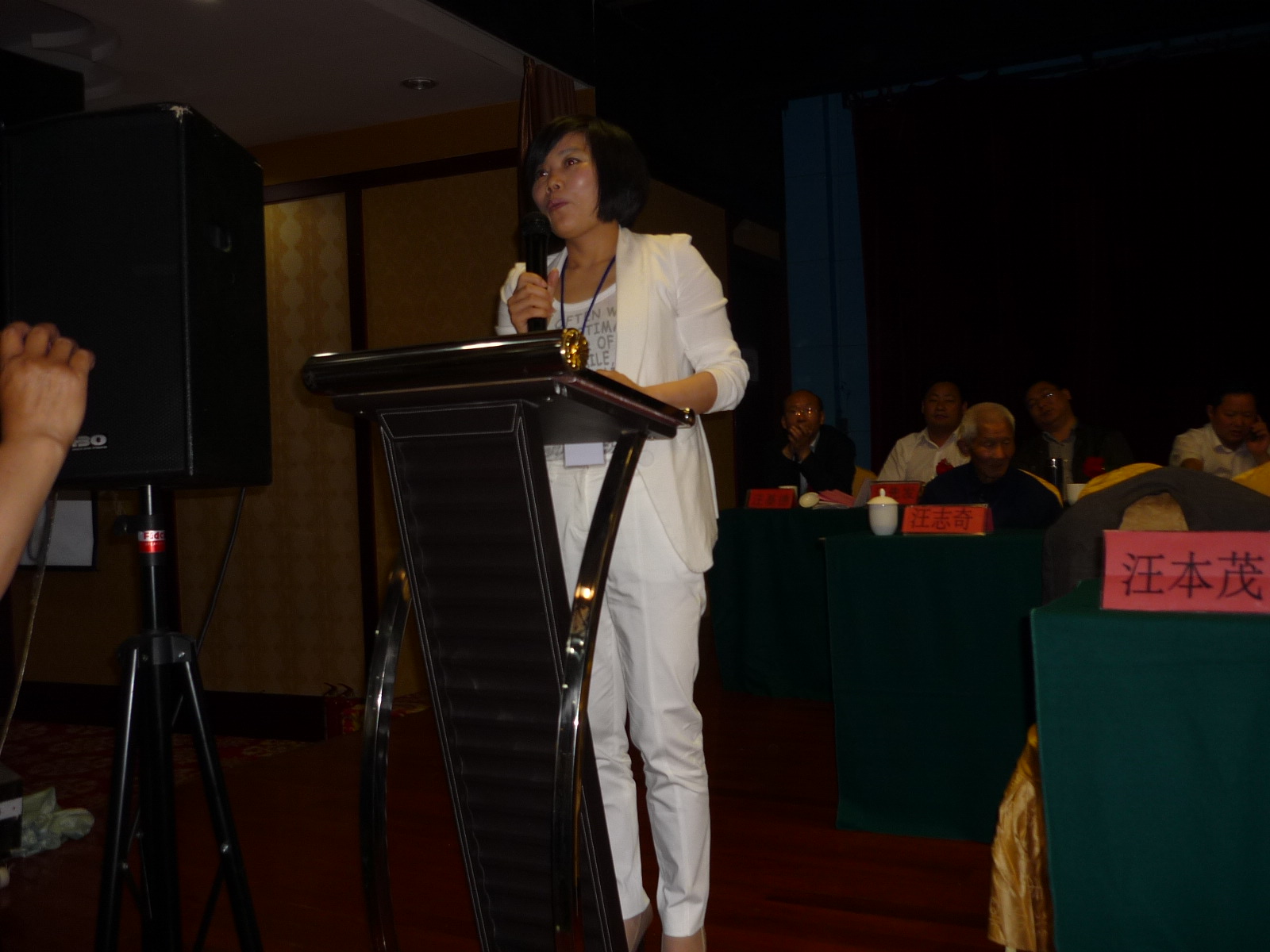 省、地、县人大代表汪新平发言[这次大会捐款貮万元]