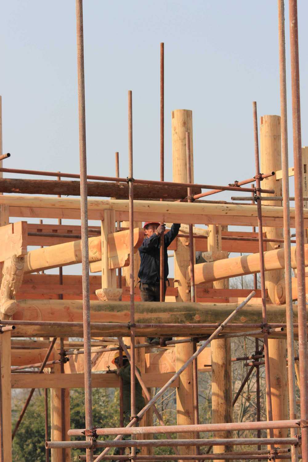 正在建设中的双港白陂塘汪氏宗祠