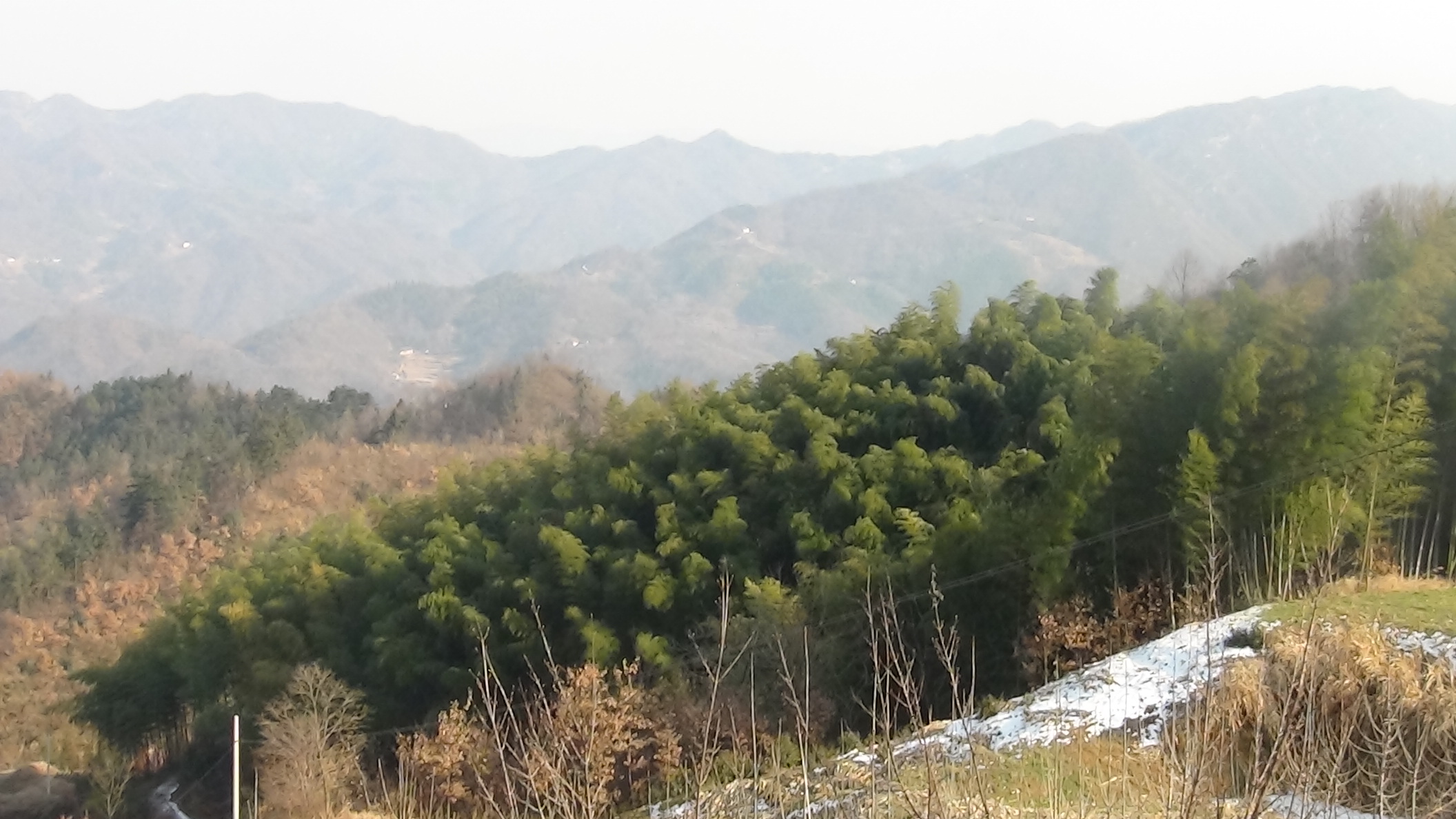 两个幼小孩上学要走近五公里山间小路