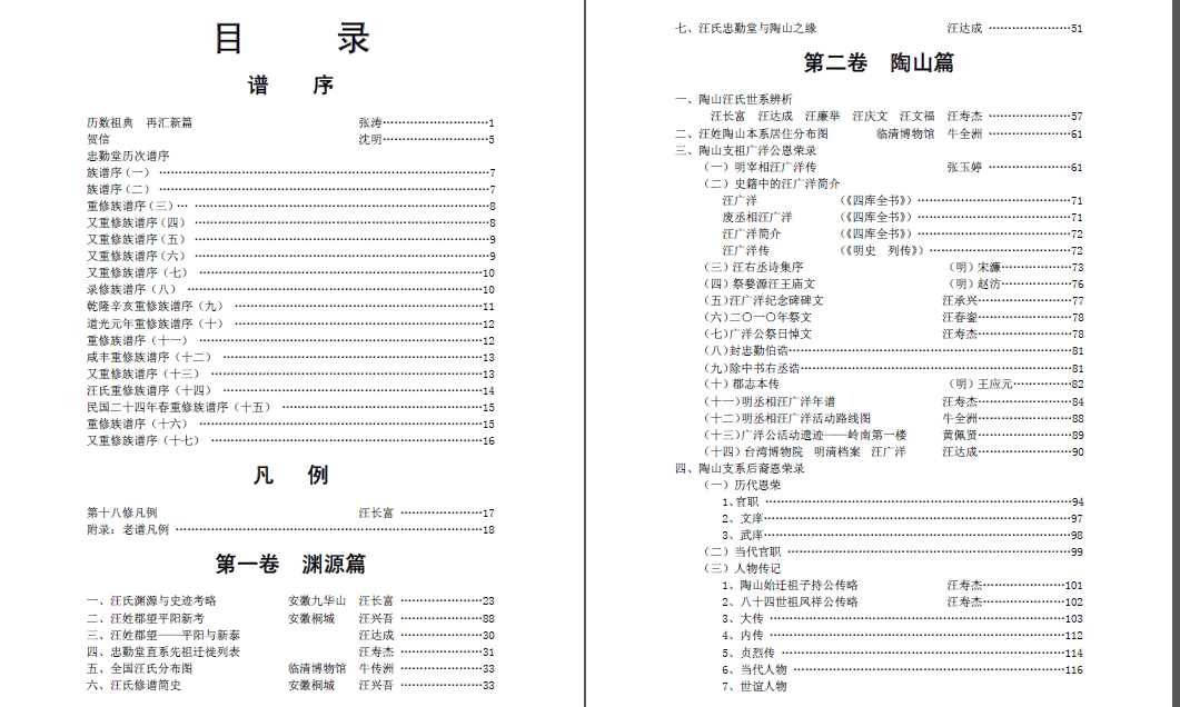 目录第一、二页